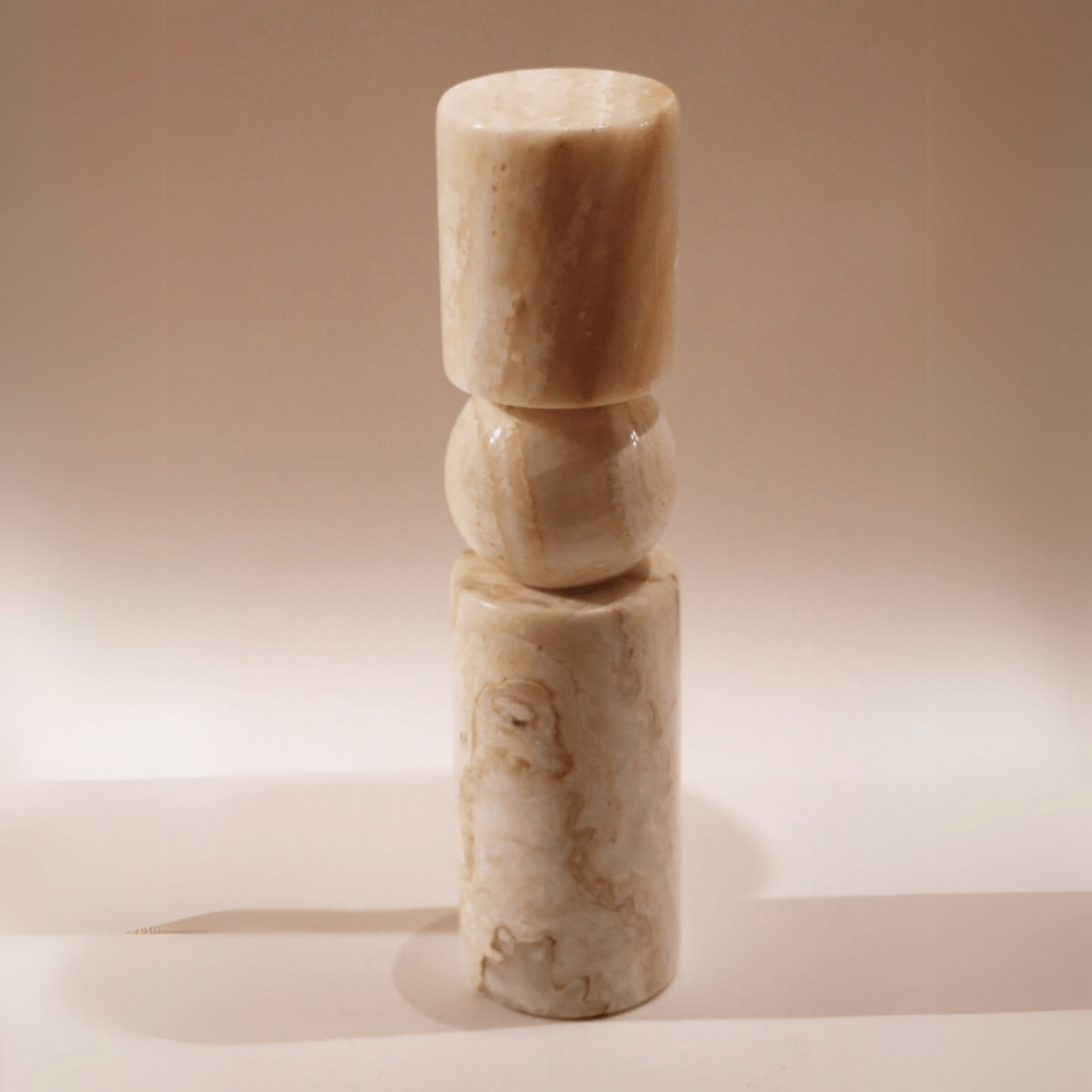 Totem Bougeoir en onyx ou marbre Malo - MANIFESTE - La Maison MilanaiseTOTEMMALOONYX - 2Onyx BlancMoyen Ø10cmxH30cm