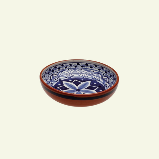 Assiettes à pâtes florales bleu en terre cuite Alentejo Terracotta, lot de 6 - COSTA NOVA