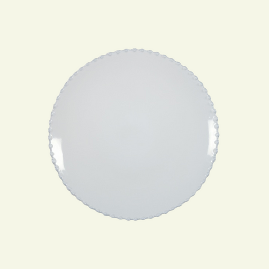 Assiettes plates rondes en grès bord perlé Pearl, lot de 6 - COSTA NOVA