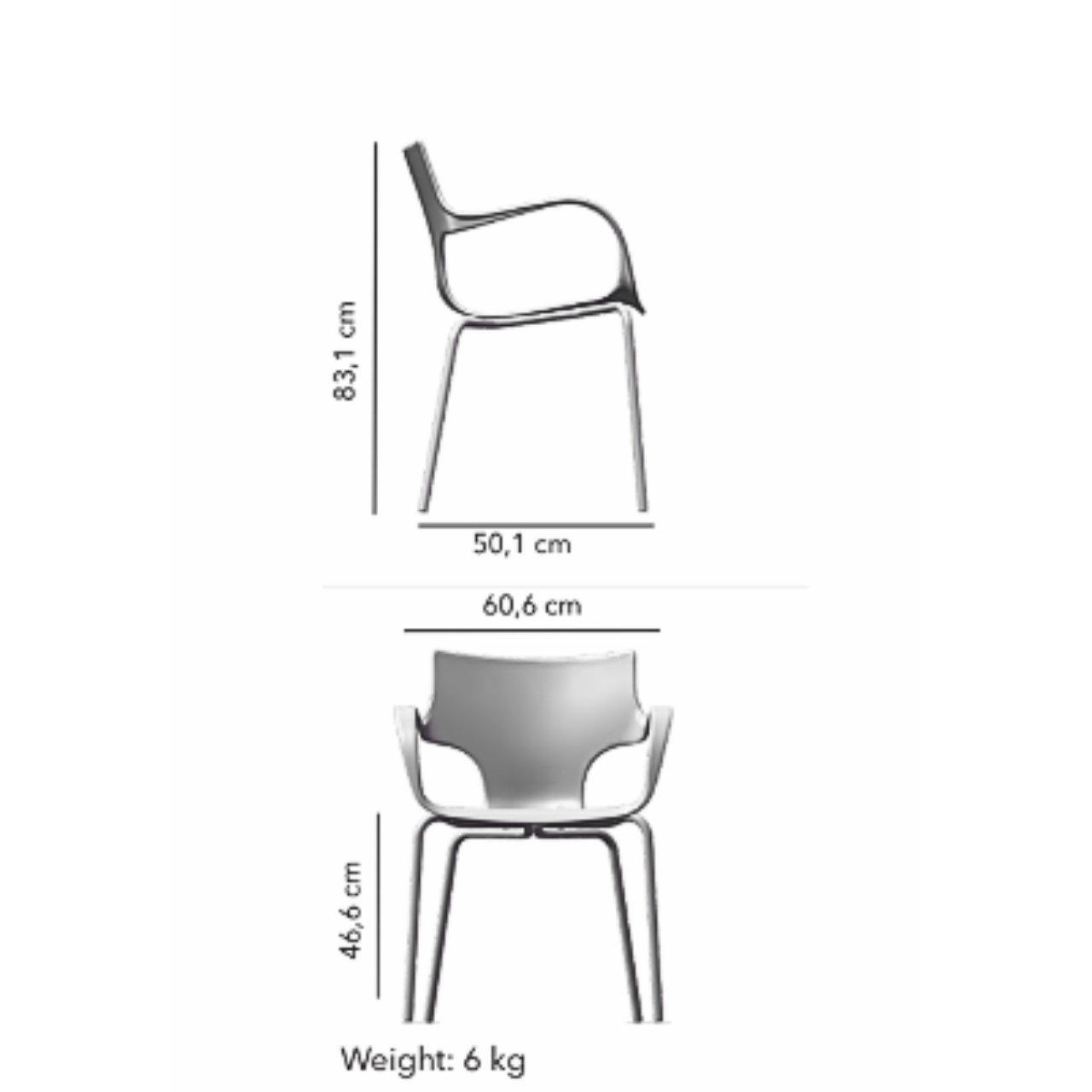 Chaise design ERBI jaune et métal de Stilfibra