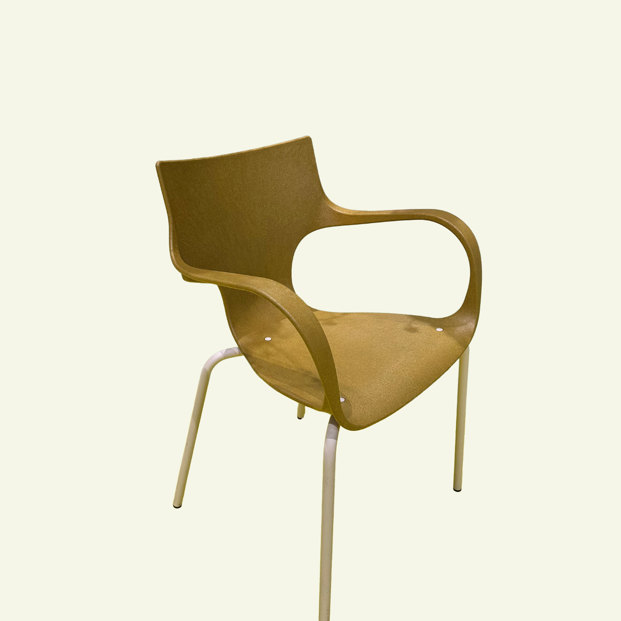 Chaise jaune en plastique recyclé et métal Erbi - STILFIBRA