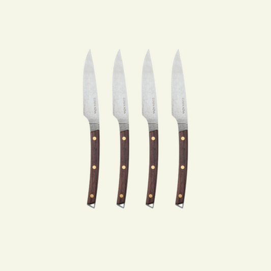 Couteaux à steak en inox et bois de rose, lot de 4 - COSTA NOVA