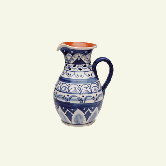 Pichet floral bleu en terre cuite Alentejo Terracotta - COSTA NOVA