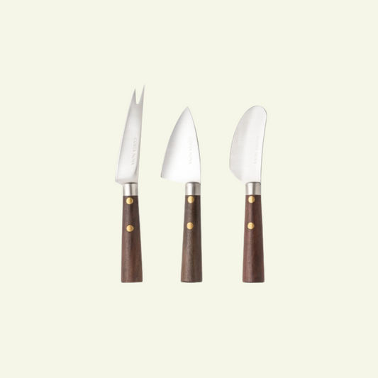 Ensemble de 3 couteaux à fromage en inox et bois - COSTA NOVA