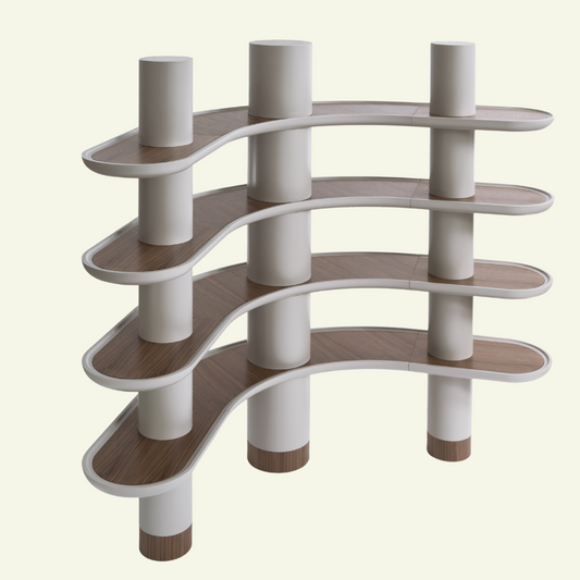 Bibliothèque MINA A100 – Courbes sculptées et matières nobles - ULTRA MOBILI