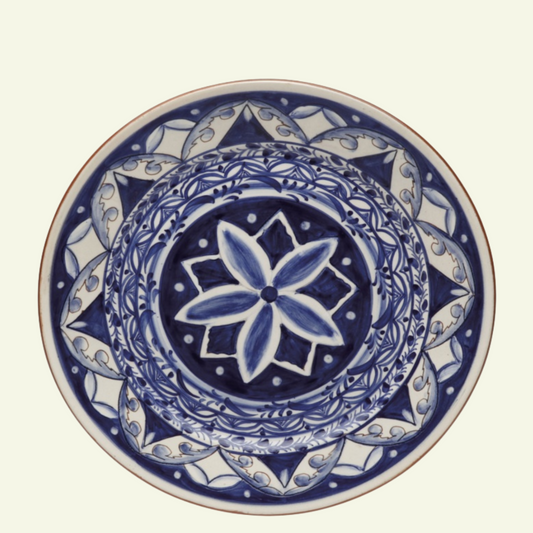Plat floral bleu en terre cuite Alentejo Terracotta - COSTA NOVA