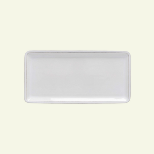 Plat rectangulaire blanc en grés fin Friso - COSTA NOVA