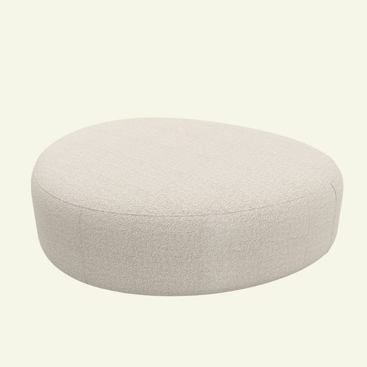 Pouf oval en tissu beige Mythos - MARIONI