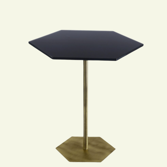 Table hexagonale noire en laiton Ted - MARIONI