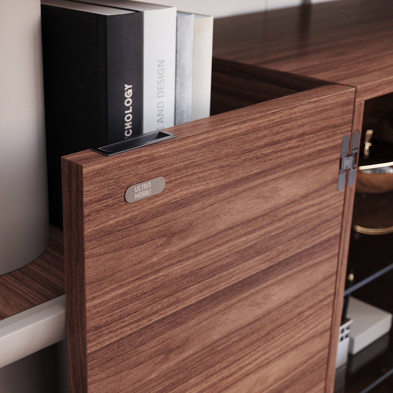 Bibliothèque MINA INT1 – Élégance modulaire avec vaisselier intégré - ULTRA MOBILI