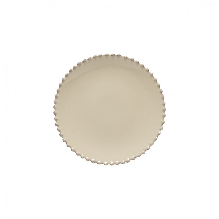 Assiettes à dessert rondes en grès bord perlé Pearl, lot de 6 - COSTA NOVA - La Maison MilanaisePEP222CREME6 Assiettes à dessert Ø22cm H2.4cmCrème grainé