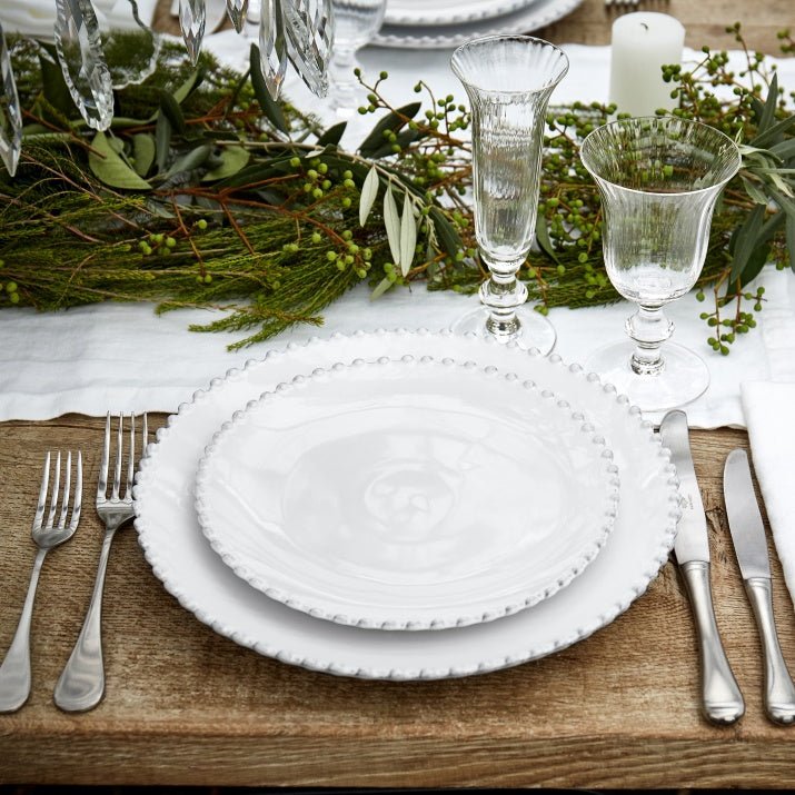 Assiettes à dessert rondes en grès bord perlé Pearl, lot de 6 - COSTA NOVA - La Maison MilanaisePEP222BLANC6 Assiettes à dessert Ø22cm H2.4cmBlanc