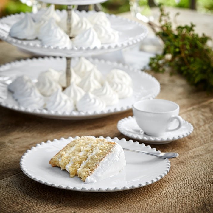 Assiettes à dessert rondes en grès bord perlé Pearl, lot de 6 - COSTA NOVA - La Maison MilanaisePEP222BLANC6 Assiettes à dessert Ø22cm H2.4cmBlanc