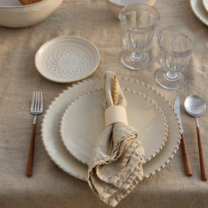 Assiettes à dessert rondes en grès bord perlé Pearl, lot de 6 - COSTA NOVA - La Maison MilanaisePEP222BLANC6 Assiettes à dessert Ø22cm H2.4cmBlanc