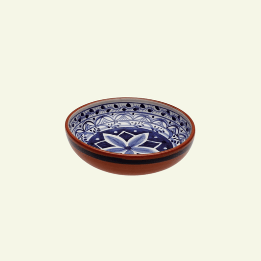 Assiettes à pâtes florales bleu en terre cuite Alentejo Terracotta, lot de 6 - COSTA NOVA - La Maison MilanaiseCFL04316 Grandes assiettes à pâtes / Soupe Ø17.8 H5.08 0.60L