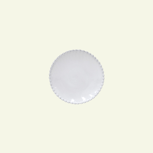 Assiettes apéritives rondes en grès bord perlé Pearl, lot de 6 - COSTA NOVA - La Maison MilanaisePEP1736 Petites assiettes Ø17cm H2.4cmBlanc