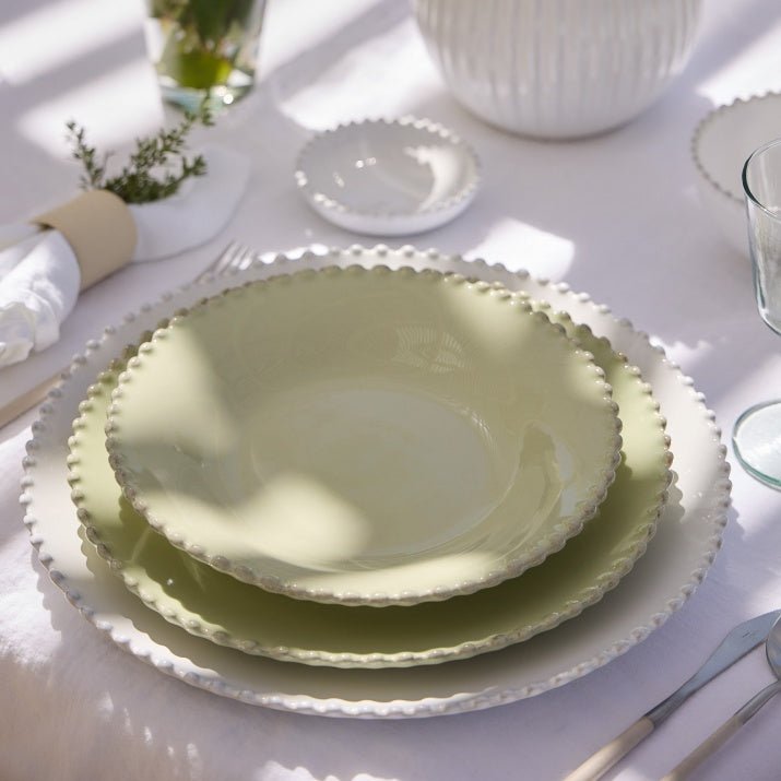 Assiettes creuses en grès bord perlé Pearl, lot de 6 - COSTA NOVA - La Maison MilanaisePEP231B6 Assiette à pâtes Ø23.6cm H5.6cmBlanc