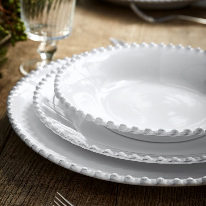 Assiettes creuses en grès bord perlé Pearl, lot de 6 - COSTA NOVA - La Maison MilanaisePEP231B6 Assiette à pâtes Ø23.6cm H5.6cmBlanc