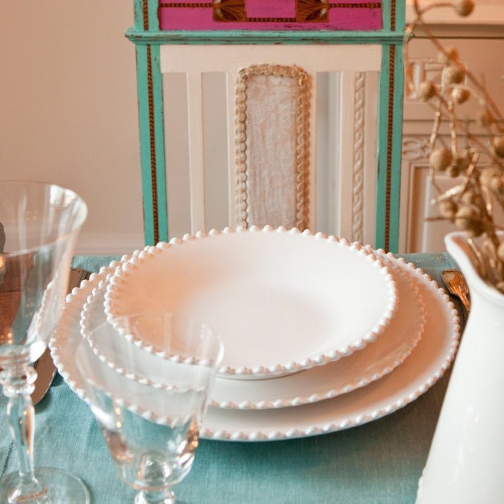 Assiettes creuses en grès bord perlé Pearl, lot de 6 - COSTA NOVA - La Maison MilanaisePEP231B6 Assiette à pâtes Ø23.6cm H5.6cmBlanc