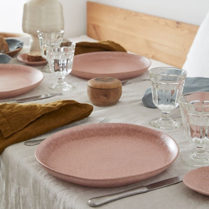 Assiettes plates en grés fin Livia, lot de 6 - COSTA NOVA - La Maison MilanaiseLNP281LIVIA - 4RosePlates Ø28cm H3.8cm