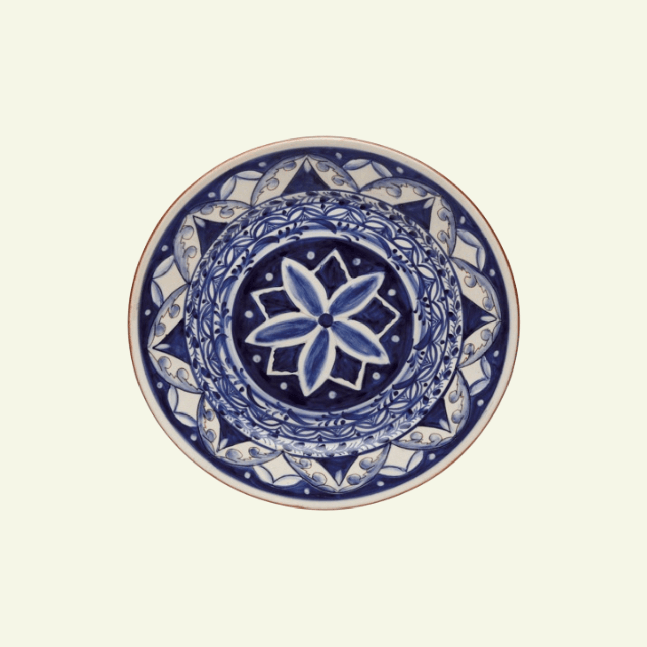 Assiettes plates florales bleu en terre cuite Alentejo Terracotta, lot de 6 - COSTA NOVA - La Maison MilanaiseCFL04126 Grandes Assiettes Ø28cm H3.1cm