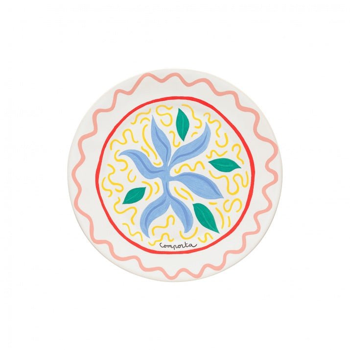Assiettes plates rondes au design original Summer Bliss, lot de 6 - COSTA NOVA x LAETICIA ROUGET - La Maison MilanaiseDEP271COMP6 Grandes Assiettes Ø27.4cm H2.1cmComporta