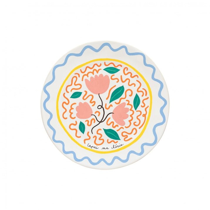 Assiettes plates rondes au design original Summer Bliss, lot de 6 - COSTA NOVA x LAETICIA ROUGET - La Maison MilanaiseDAP271CAPRI6 Grandes Assiettes Ø27.4cm H2.1cmCapri ma chérie