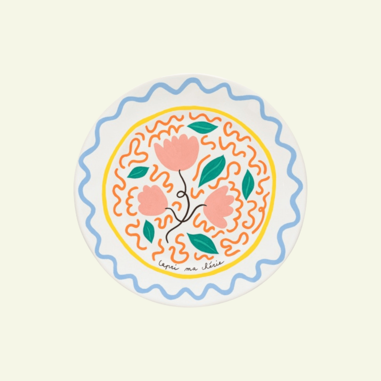 Assiettes plates rondes au design original Summer Bliss, lot de 6 - COSTA NOVA x LAETICIA ROUGET - La Maison MilanaiseDAP271CAPRI6 Grandes Assiettes Ø27.4cm H2.1cmCapri ma chérie