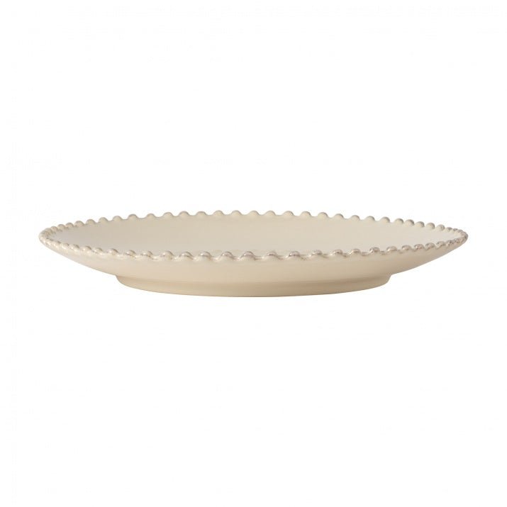 Assiettes plates rondes en grès bord perlé Pearl, lot de 6 - COSTA NOVA - La Maison MilanaisePEP282B6 Grandes assiettes Ø28.4cm H3.2cmBlanc
