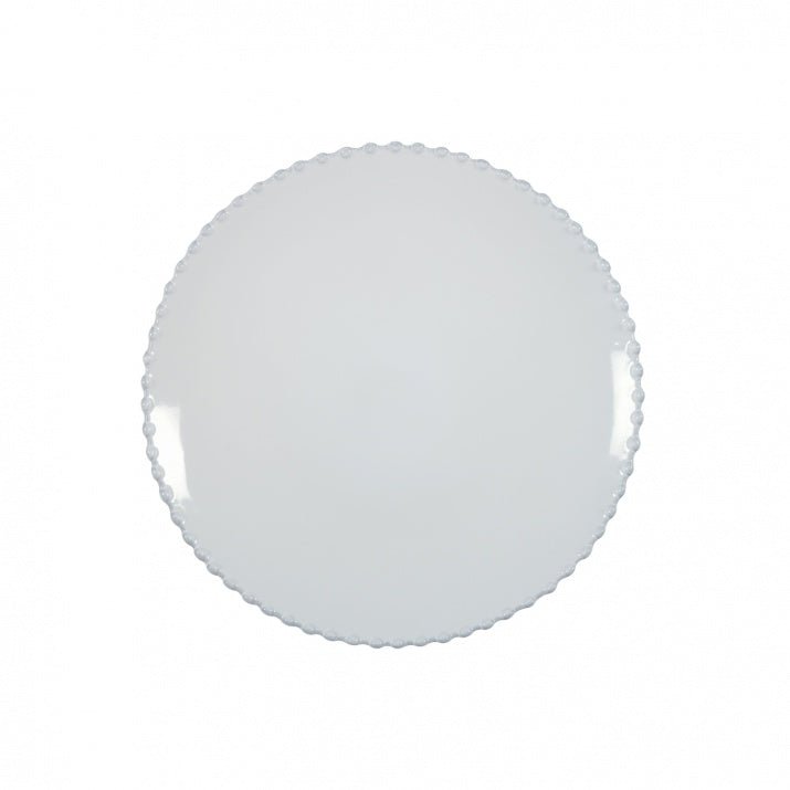 Assiettes plates rondes en grès bord perlé Pearl, lot de 6 - COSTA NOVA - La Maison MilanaisePEP282B6 Grandes assiettes Ø28.4cm H3.2cmBlanc