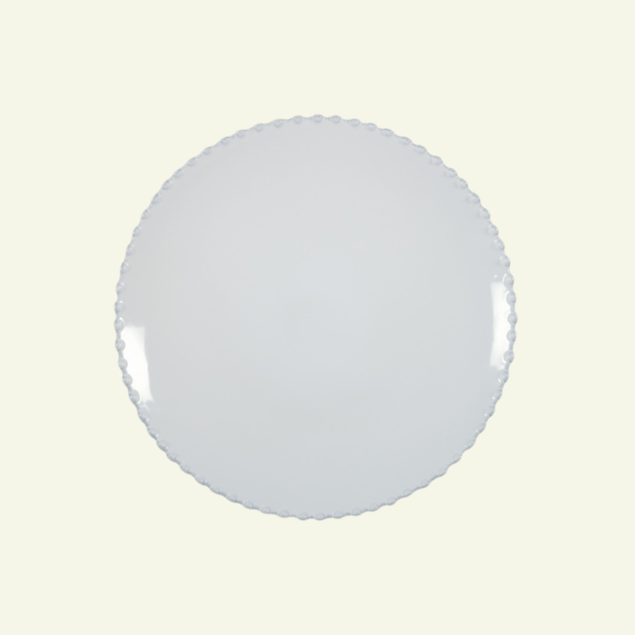 Assiettes plates rondes en grès bord perlé Pearl, lot de 6 - COSTA NOVA - La Maison MilanaisePEP282B6 Grandes assiettes Ø28.4cm H3.2cmBlanc