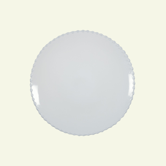 Assiettes plates rondes en grès bord perlé Pearl, lot de 6 - COSTA NOVA - La Maison MilanaisePEP282B6 Grandes assiettes Ø28.4cm H3.2cmBlanc