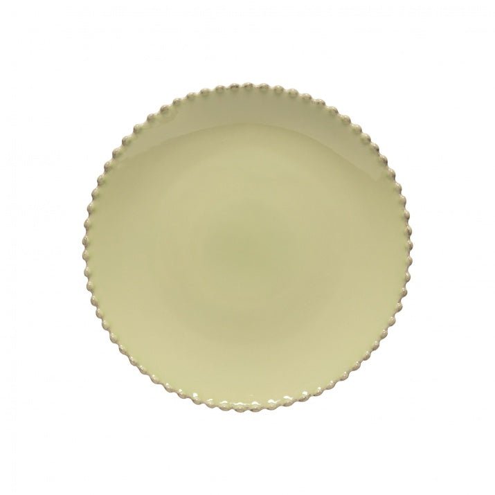 Assiettes plates rondes en grès bord perlé Pearl, lot de 6 - COSTA NOVA - La Maison MilanaisePEP282P6 Grandes assiettes Ø28.4cm H3.2cmPistacchio