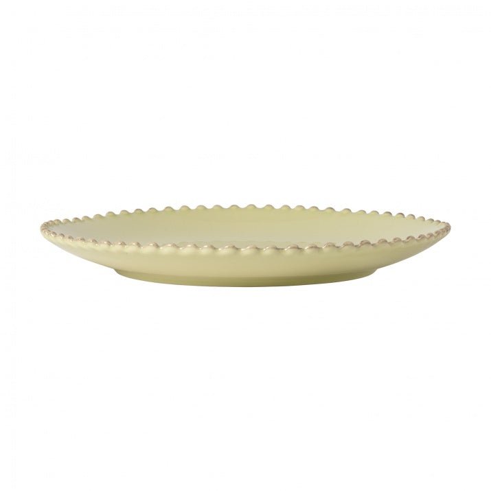 Assiettes plates rondes en grès bord perlé Pearl, lot de 6 - COSTA NOVA - La Maison MilanaisePEP282C6 Grandes assiettes Ø28.4cm H3.2cmCrème grainé