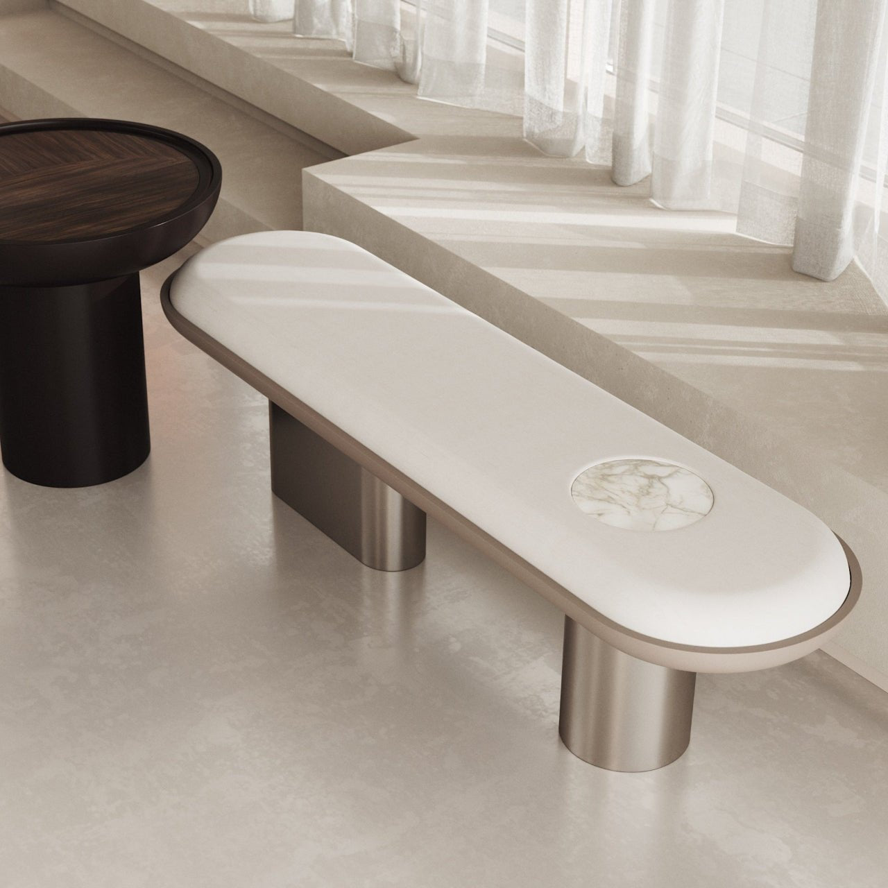 Banc DIANA – Élégance sculpturale & insert précieux - ULTRA MOBILI - La Maison MilanaisePDN150