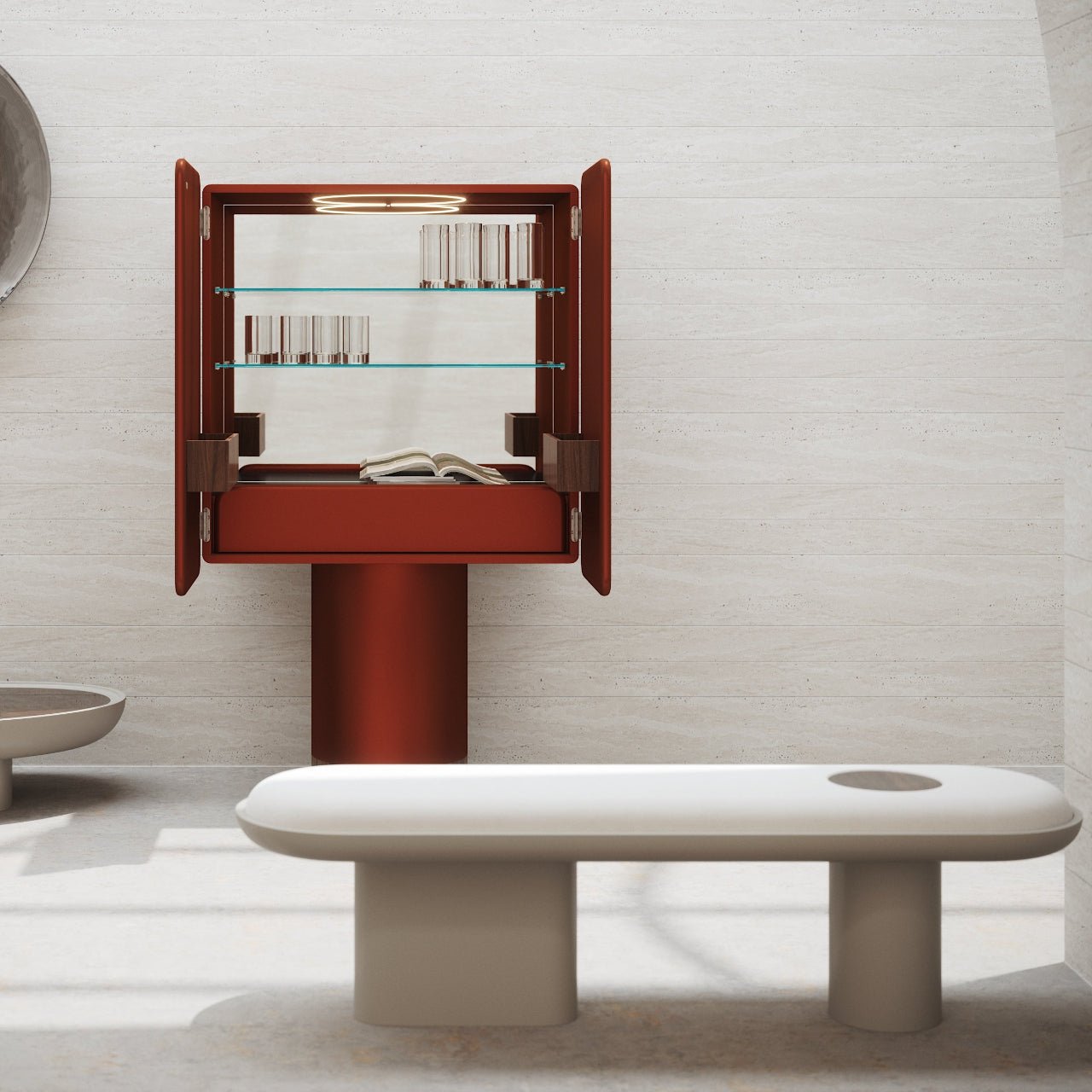 Banc DIANA – Élégance sculpturale & insert précieux - ULTRA MOBILI - La Maison MilanaisePDN150