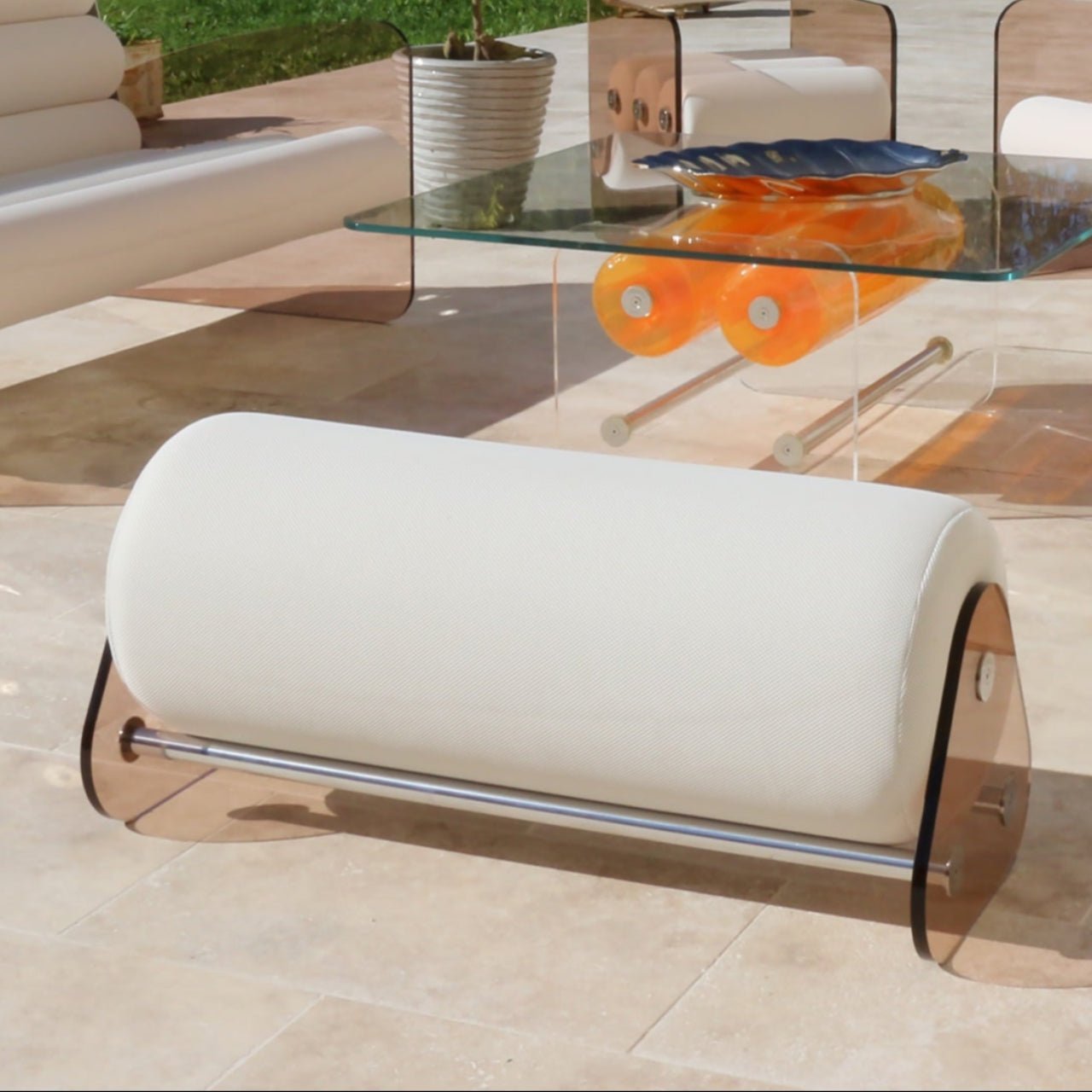 Banc en altuglas fumé et mousse alvéolaire - KUUMO DESIGN - La Maison MilanaiseBlancBronze53cm