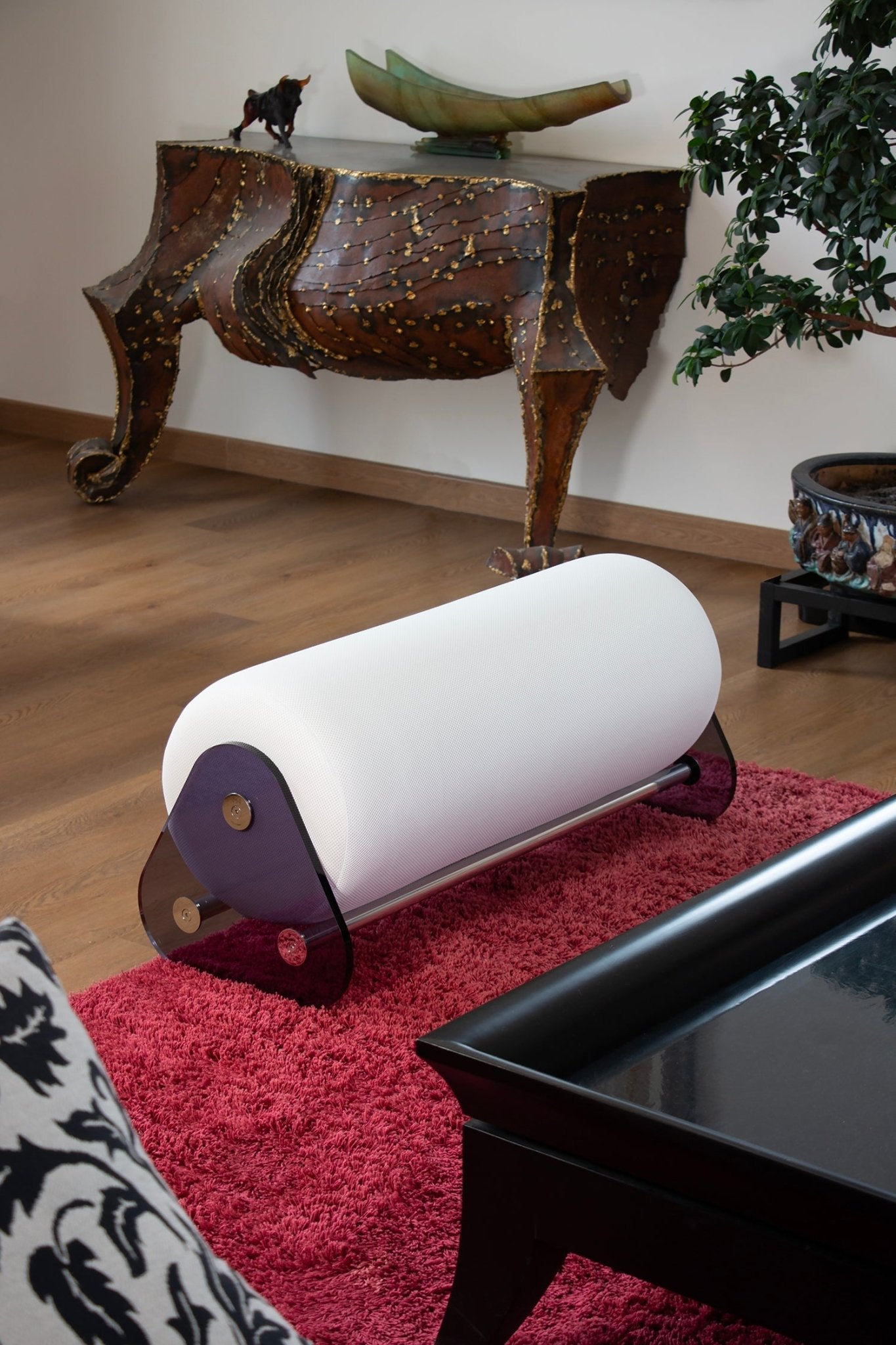 Banc en altuglas fumé et mousse alvéolaire - KUUMO DESIGN - La Maison MilanaiseBlancGris Bleu53cm