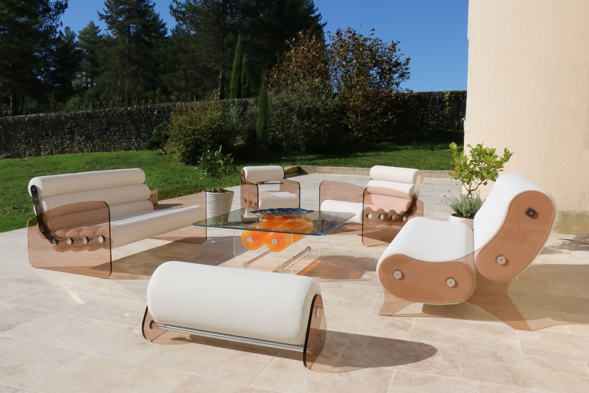 Banc en altuglas fumé et mousse alvéolaire - KUUMO DESIGN - La Maison MilanaiseMarronBronze53cm