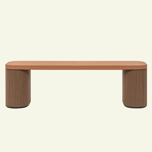 Banc en bois et cuir Alphabet - PINETTI - La Maison Milanaise00.2085