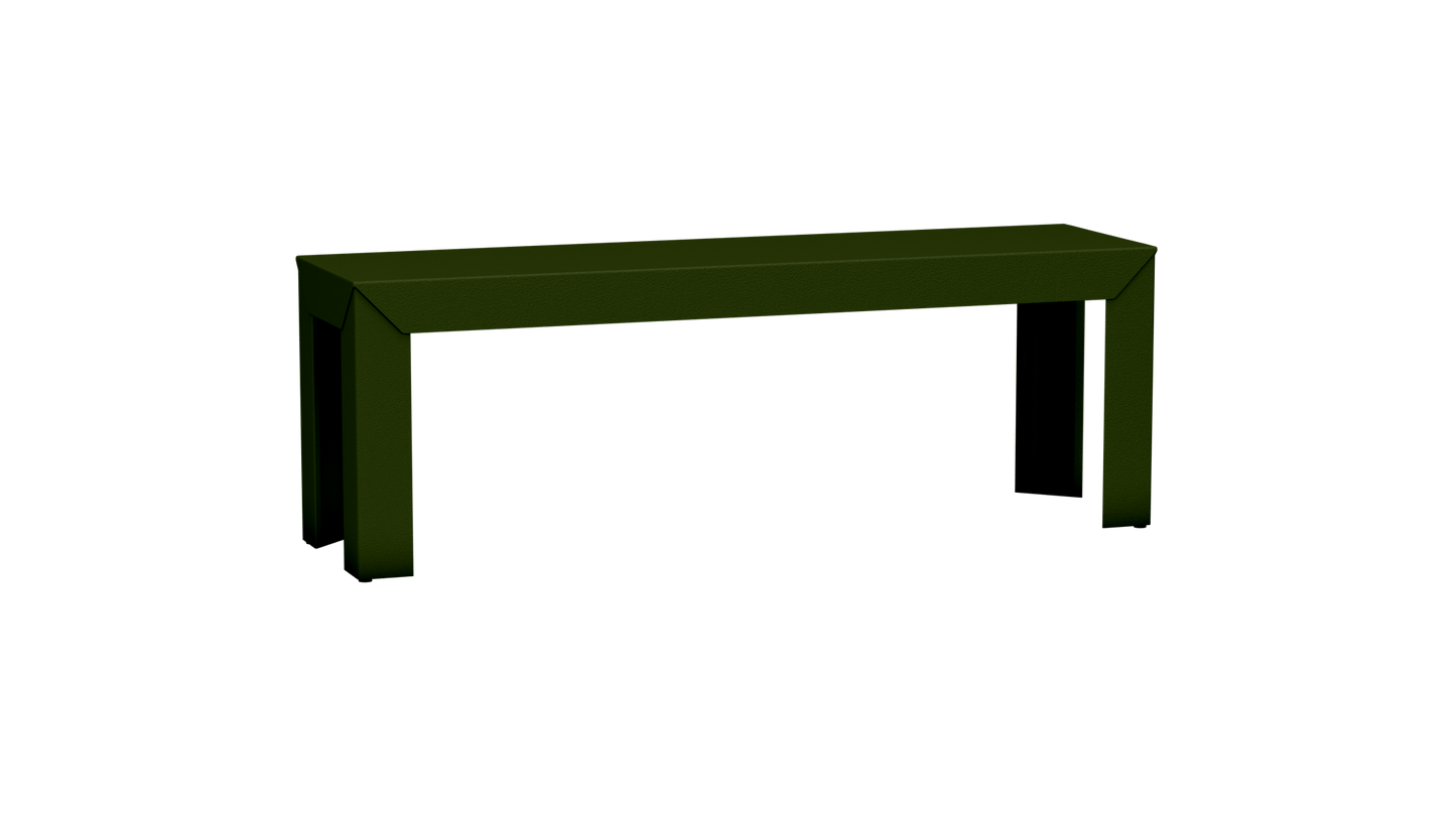Banc rectangulaire en aluminium 130cm Zef - MATIERE GRISE - La Maison MilanaiseKaki 122Droits