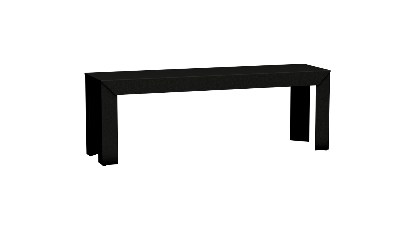 Banc rectangulaire en aluminium 130cm Zef - MATIERE GRISE - La Maison MilanaiseNoir mat 031Droits