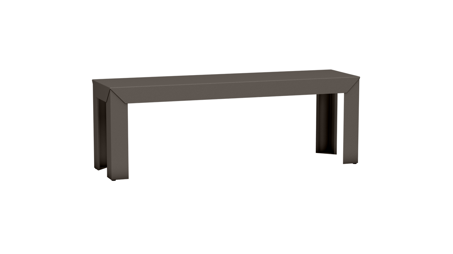 Banc rectangulaire en aluminium 130cm Zef - MATIERE GRISE - La Maison MilanaiseTaupe 192Droits