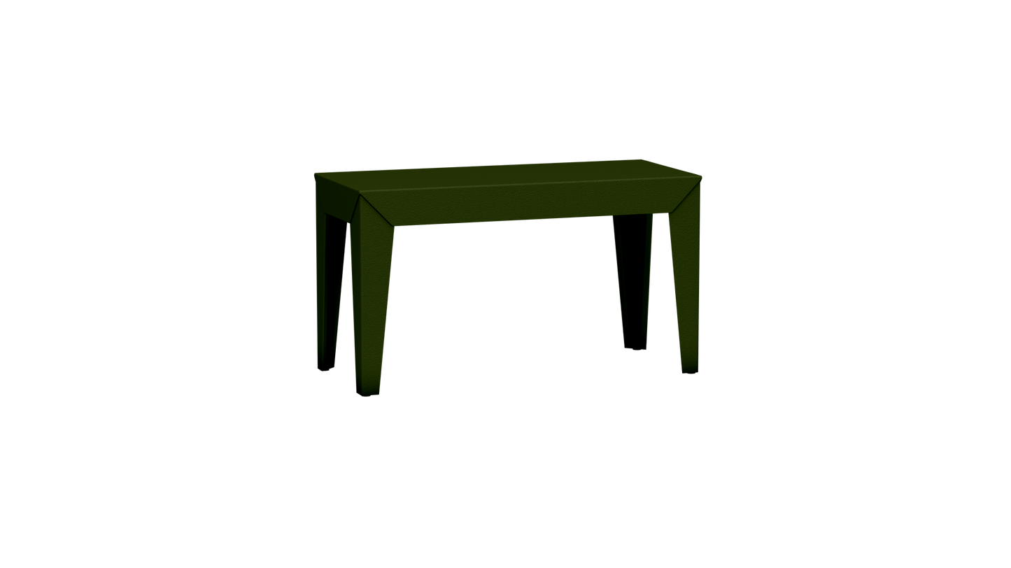Banc rectangulaire en aluminium 80cm Zef - MATIERE GRISE - La Maison MilanaiseBANCZEF80INT - 56Kaki 122Fuselés