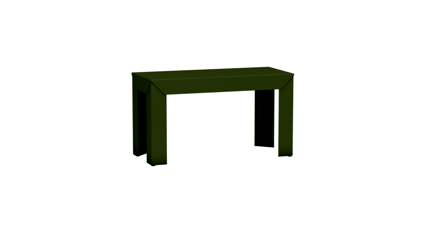 Banc rectangulaire en aluminium 80cm Zef - MATIERE GRISE - La Maison MilanaiseBANCZEF80INT - 55Kaki 122Droits