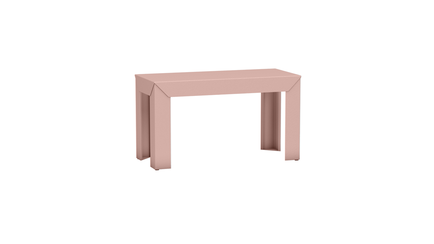 Banc rectangulaire en aluminium 80cm Zef - MATIERE GRISE - La Maison MilanaiseBANCZEF80INT - 27Baby pink 162Droits