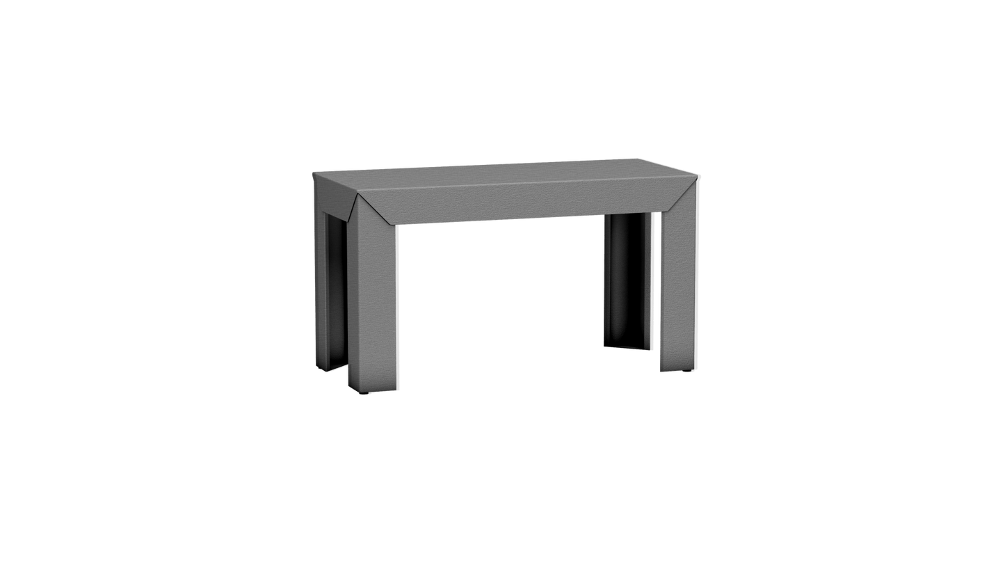 Banc rectangulaire en aluminium 80cm Zef - MATIERE GRISE - La Maison MilanaiseBANCZEF80INT - 71Brut Vernis Brillant 020Droits