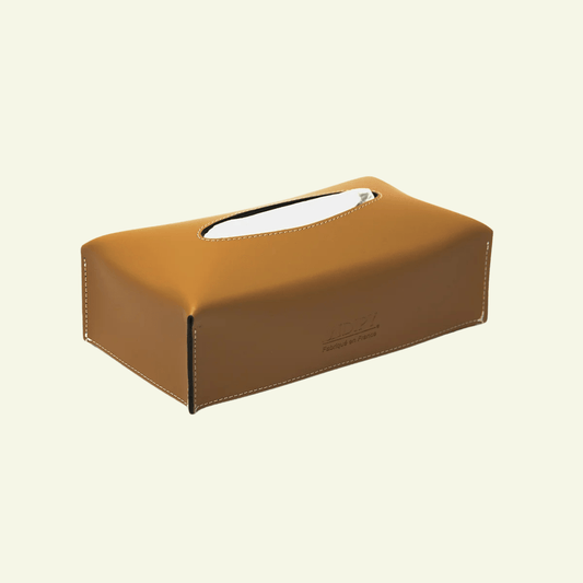 Boite à mouchoir rectangulaire en cuir - MIDIPY - La Maison MilanaiseCamel