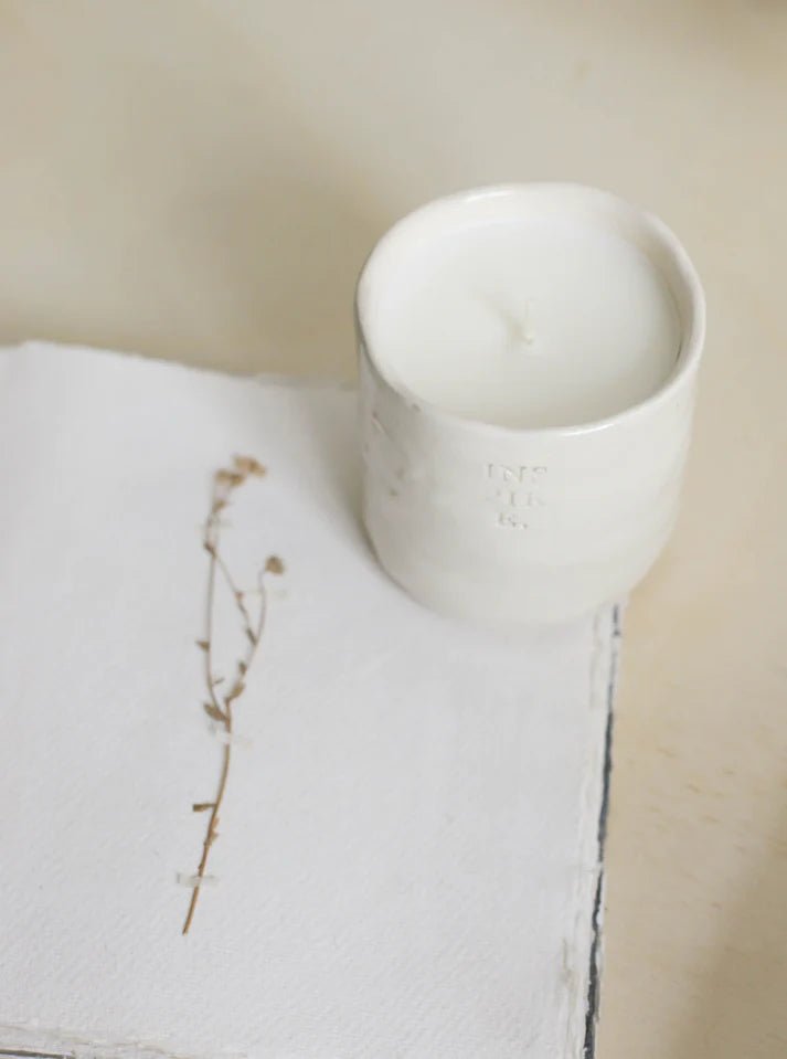 Bougie en céramique Mandarine et Basilic Inspire - MARTINAS HOME - La Maison MilanaiseBOUGIEINSPIRE - 1Moyenne