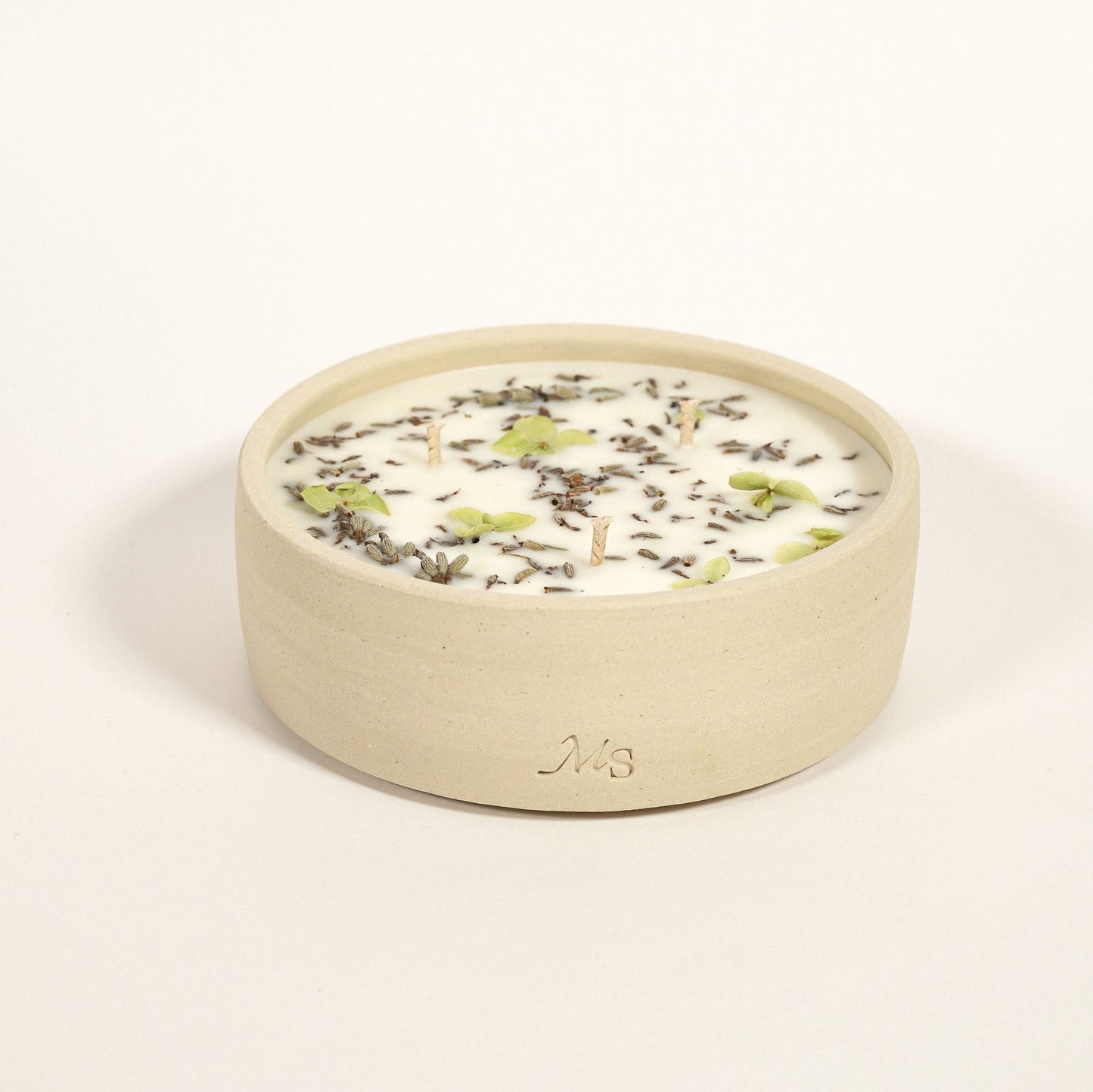 Bougie Fleurie en Grès – Fleur de Coton - MAISON SEJOUR - La Maison MilanaiseFLEURDECOTON - 2300g - 50H